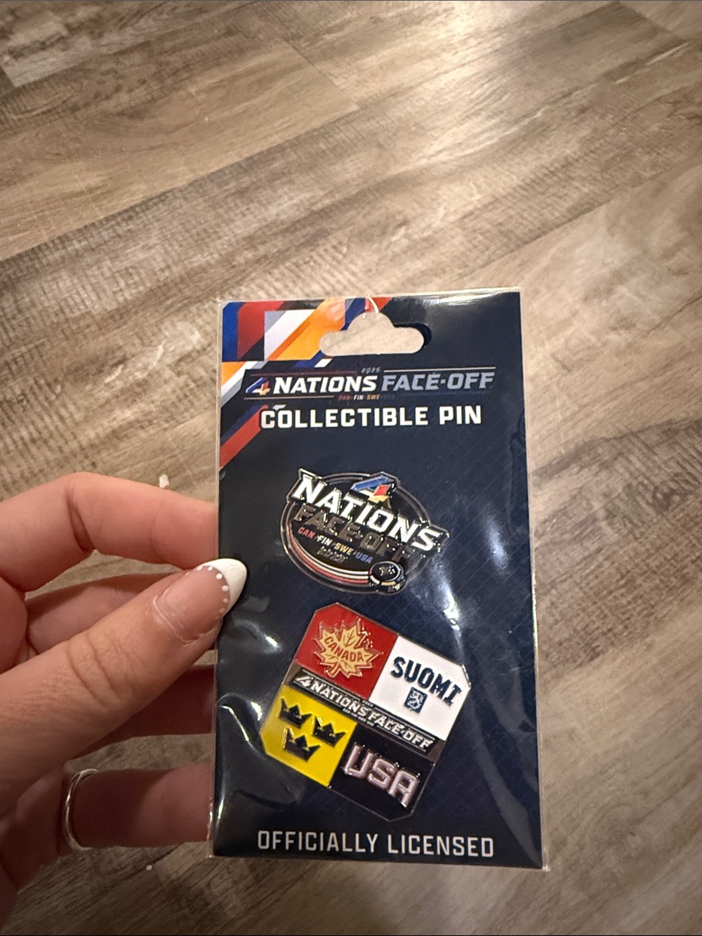 4 Nations Face-Off Collectible Hockey Pin Set- USA, Canada, Finland, Sweden 2025